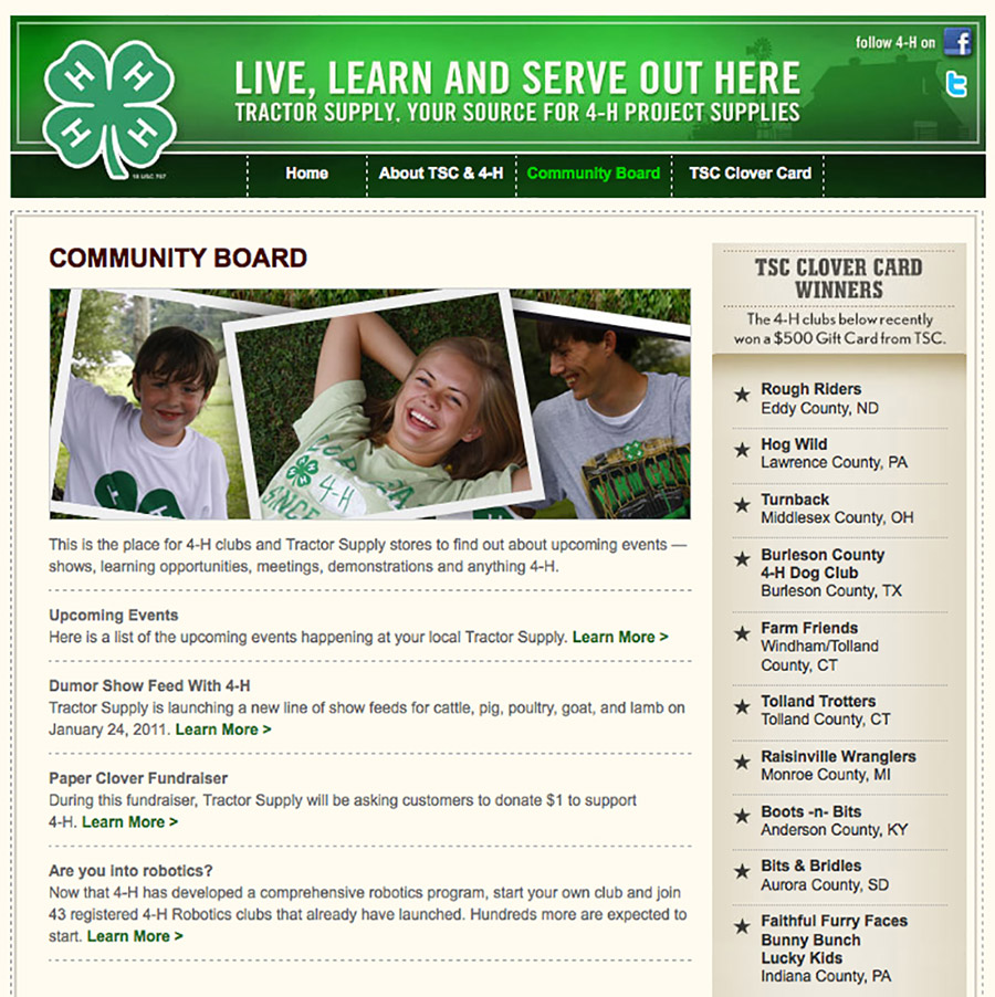 Tractor Supply Co 4H Microsite