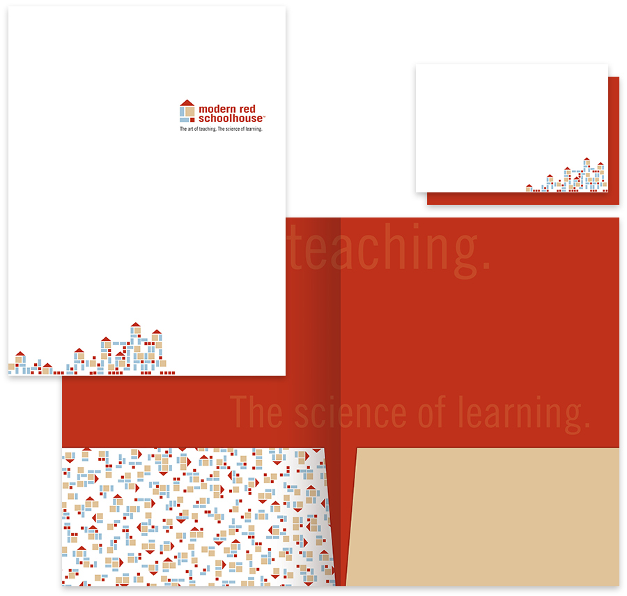Modern Red Schoolhouse Pocket Folder