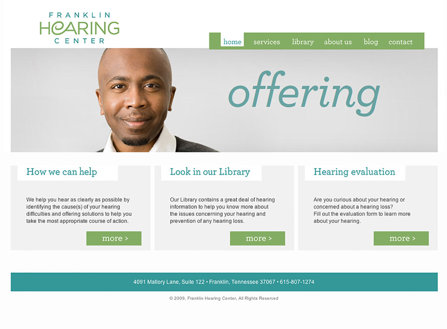 Franklin Hearing Center Website