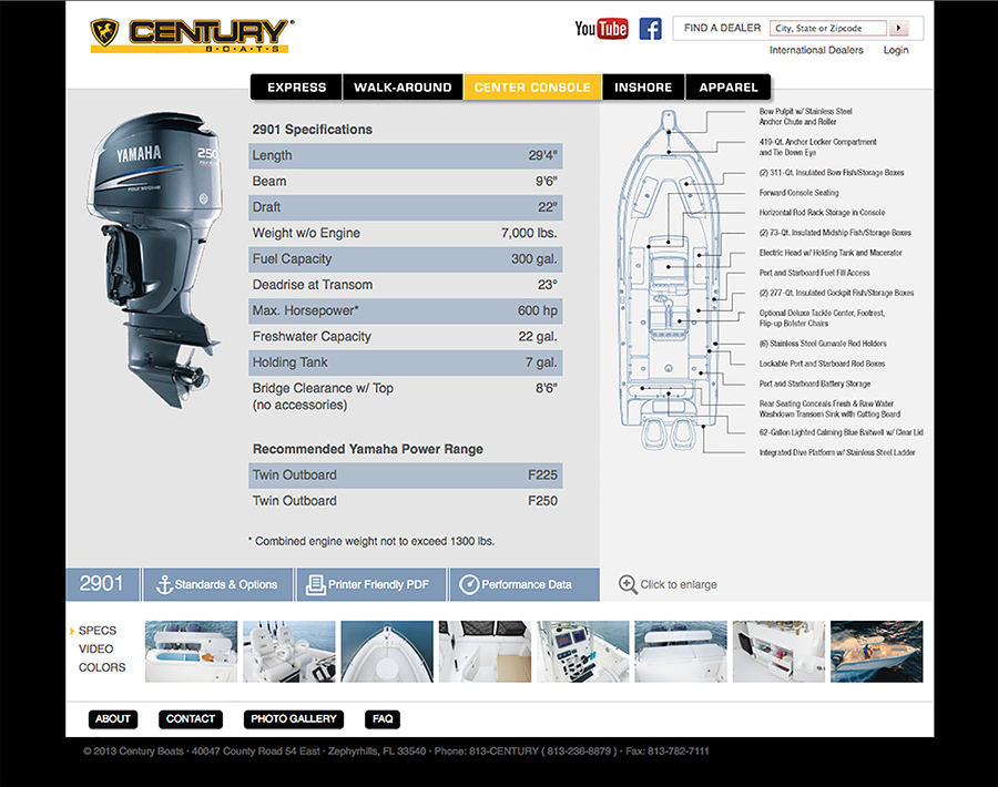Century Boats Website