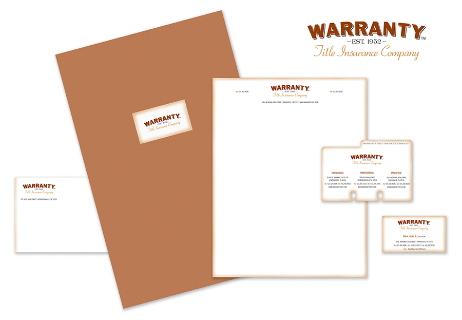 Warranty Title Insurance Company Logo & Stationery Suite