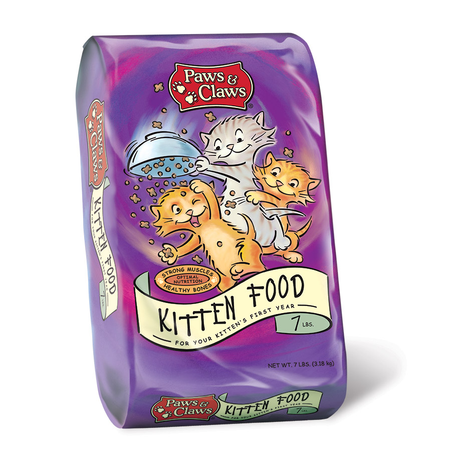 paws-and-claws-kitten-food packaging illustration